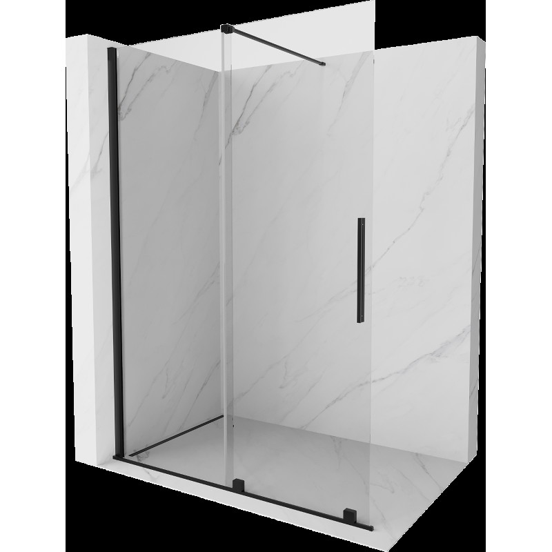 Mexen Velar panou de duș glisant Walk-in 150 x 200 cm, transparent 8 mm, negru - 871-150-000-03-70