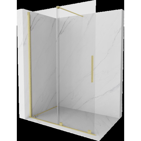 Mexen Velar perete pentru duș extensibil Walk-in 130 x 200 cm, transparent 8 mm, finisaj auriu satinat - 871-130-000-03-55