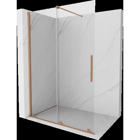 Mexen Velar perete de duș extensibil Walk-in 140 x 200 cm, transparent 8 mm, cupru periat - 871-140-000-03-65