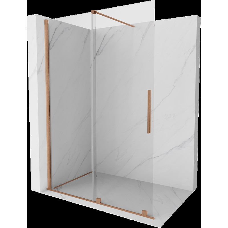 Mexen Velar perete de duș extensibil Walk-in 150 x 200 cm, transparent 8 mm, cupru periat - 871-150-000-03-65