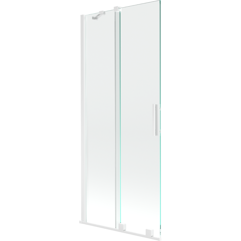 Mexen Velar paravan cadă 2-aripi culisant 80 x 150 cm, transparent, Albă - 896-080-000-01-20