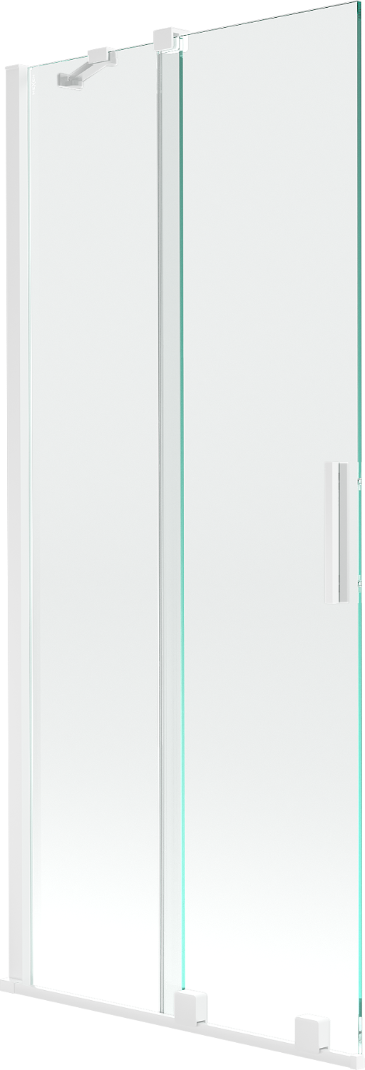 Mexen Velar paravan cadă 2-aripi culisant 80 x 150 cm, transparent, Albă - 896-080-000-01-20