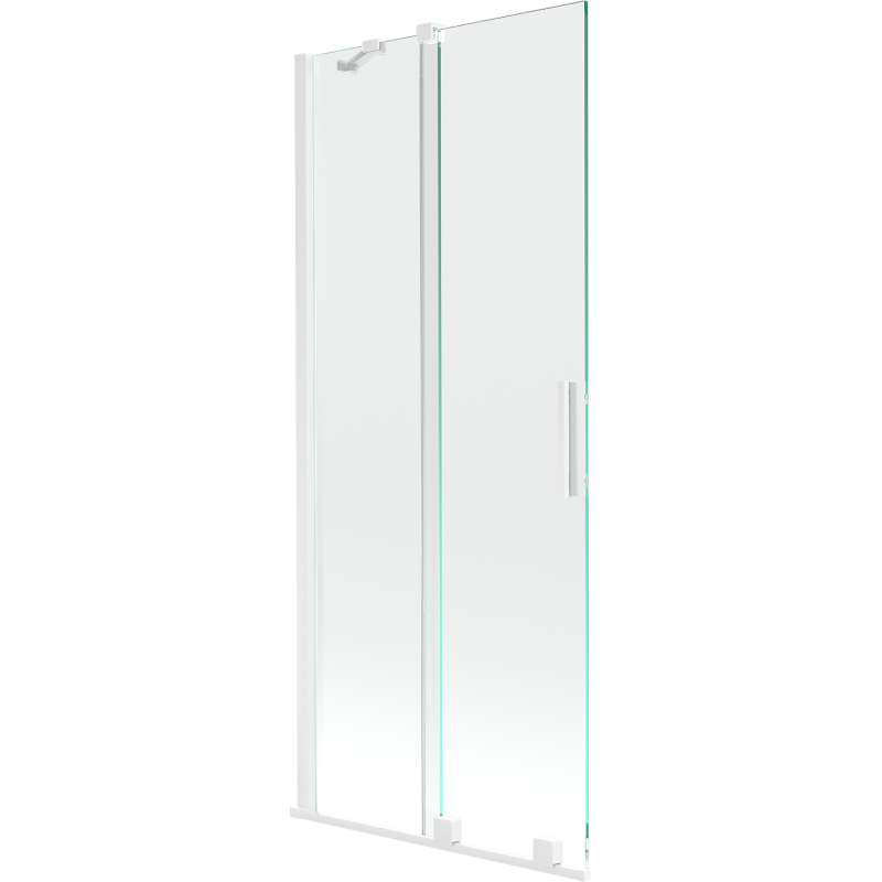 Mexen Velar paravan cadă 2-aripi culisant 85 x 150 cm, transparent, Albă - 896-085-000-01-20