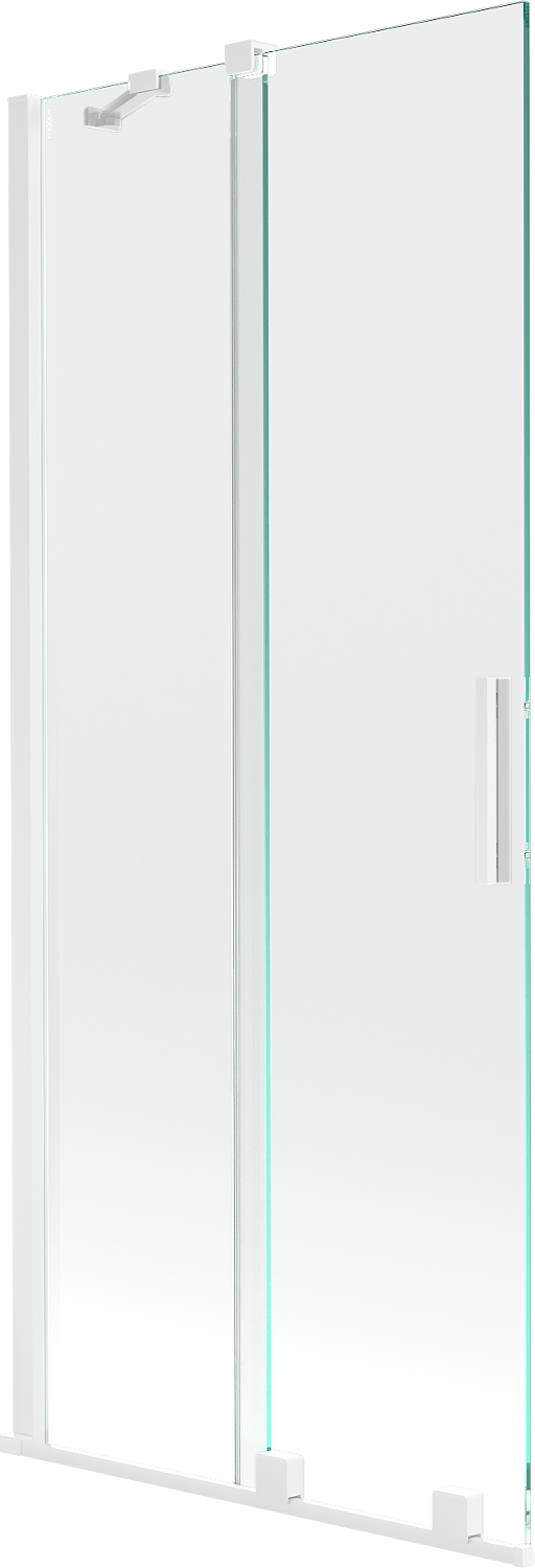 Mexen Velar paravan cadă 2-aripi culisant 85 x 150 cm, transparent, Albă - 896-085-000-01-20