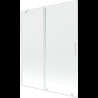 Mexen Velar paravan cadă 2-aripi culisant 140 x 150 cm, transparent, Albă - 896-140-000-01-20