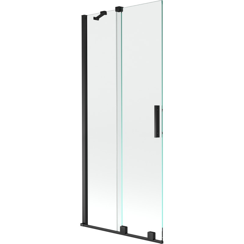 Mexen Velar paravan cadă 2-aripi culisant 80 x 150 cm, transparent, Neagră - 896-080-000-01-70