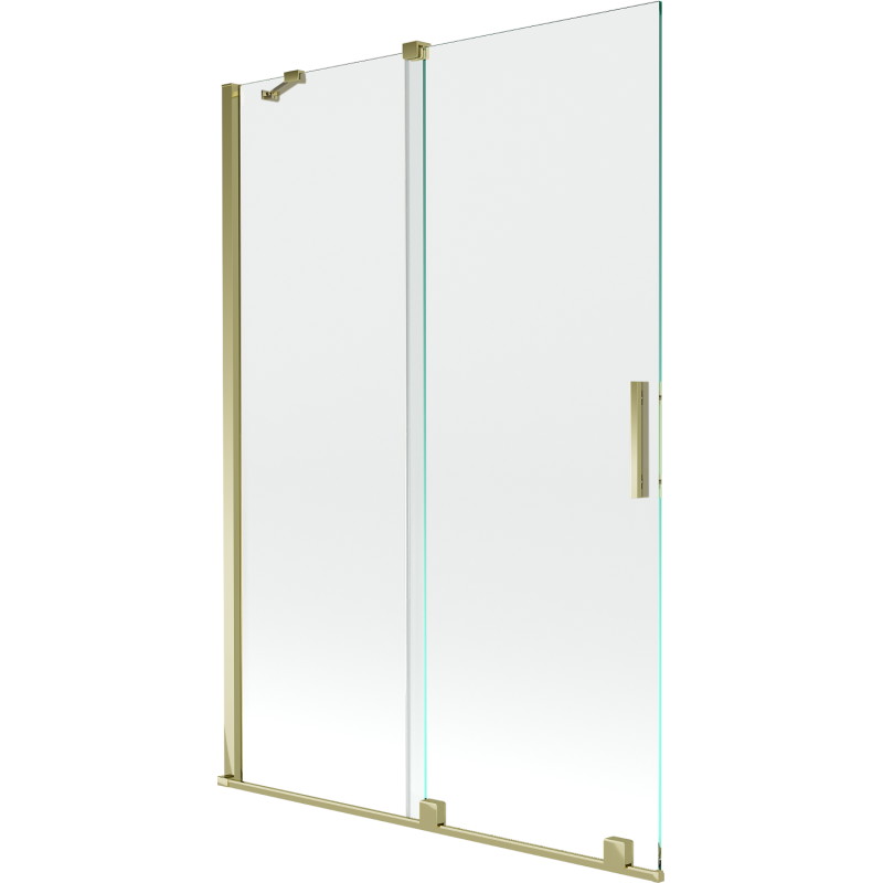 Mexen Velar paravan cadă 2-aripi culisant 120 x 150 cm, transparent, Auriu - 896-120-000-01-50