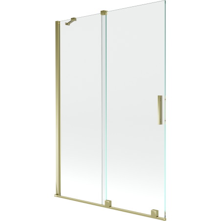 Mexen Velar paravan cadă 2-aripi culisant 120 x 150 cm, transparent, Auriu - 896-120-000-01-50