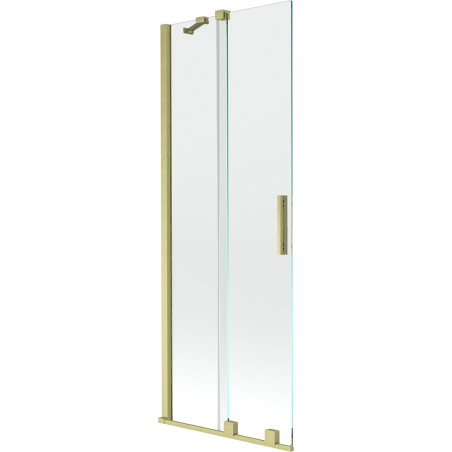 Mexen Velar paravan cadă 2-aripi culisant 75 x 150 cm, transparent, auriu cu aspect periat - 896-075-000-01-55