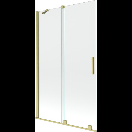 Mexen Velar paravan cadă 2-aripi culisant 110 x 150 cm, transparent, auriu cu aspect periat - 896-110-000-01-55