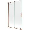 Mexen Velar paravan cadă 2-aripi culisant 110 x 150 cm, transparent, Roz-auriu - 896-110-000-01-60