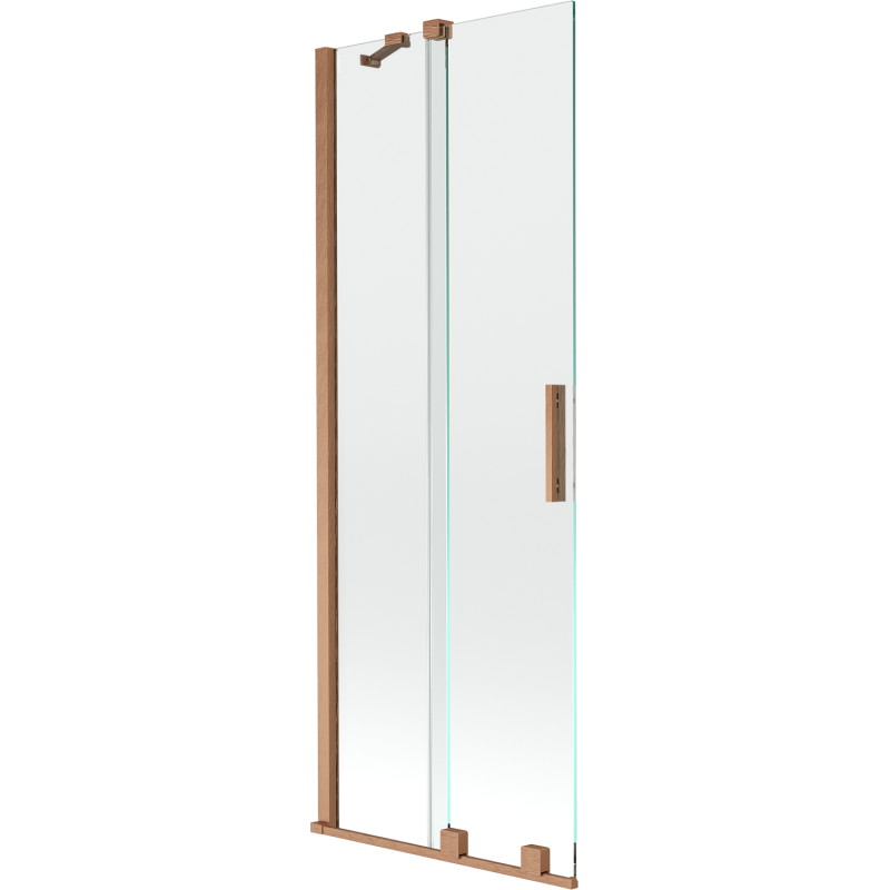 Mexen Velar paravan cadă 2-aripi culisant 75 x 150 cm, transparent, Cupru cu aspect periat - 896-075-000-01-65