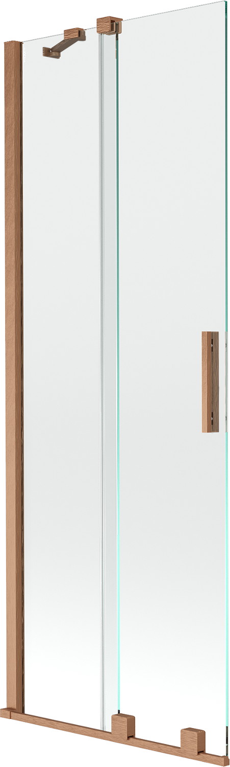 Mexen Velar paravan cadă 2-aripi culisant 75 x 150 cm, transparent, Cupru cu aspect periat - 896-075-000-01-65