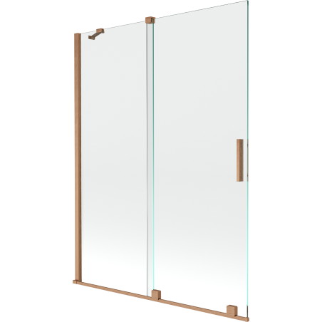 Mexen Velar paravan cadă 2-aripi culisant 130 x 150 cm, transparent, Cupru cu aspect periat - 896-130-000-01-65