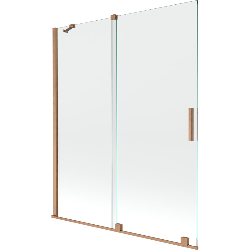 Mexen Velar paravan cadă 2-aripi culisant 140 x 150 cm, transparent, Cupru cu aspect periat - 896-140-000-01-65