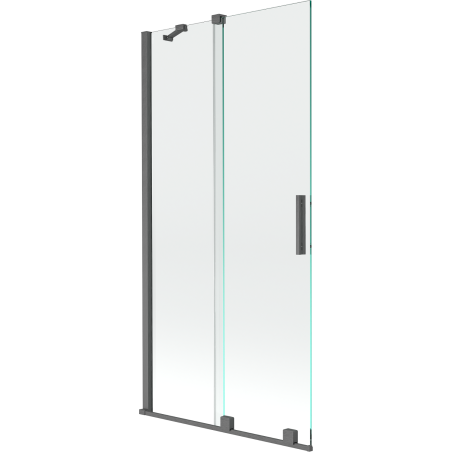 Mexen Velar paravan cadă 2-aripi culisant 95 x 150 cm, transparent, gun gray cu aspect periat - 896-095-000-01-66