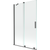 Mexen Velar paravan cadă 2-aripi culisant 110 x 150 cm, transparent, gun gray cu aspect periat - 896-110-000-01-66