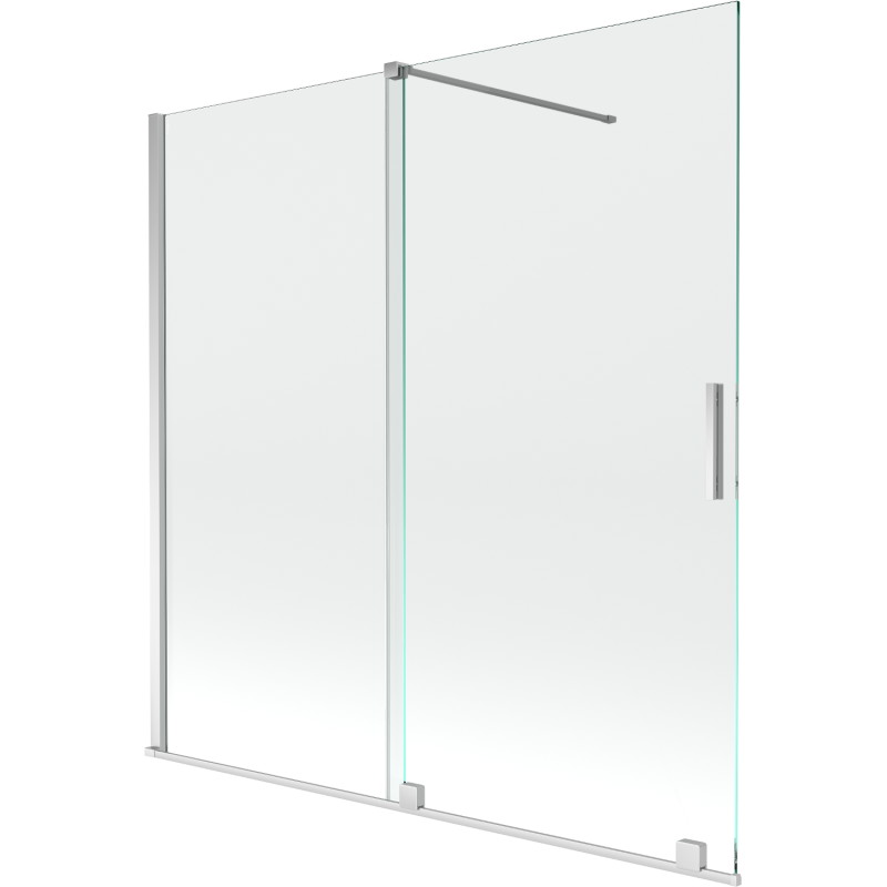 Mexen Velar paravan cadă 2-aripi culisant 160 x 150 cm, transparent, Crom - 896-160-000-01-01