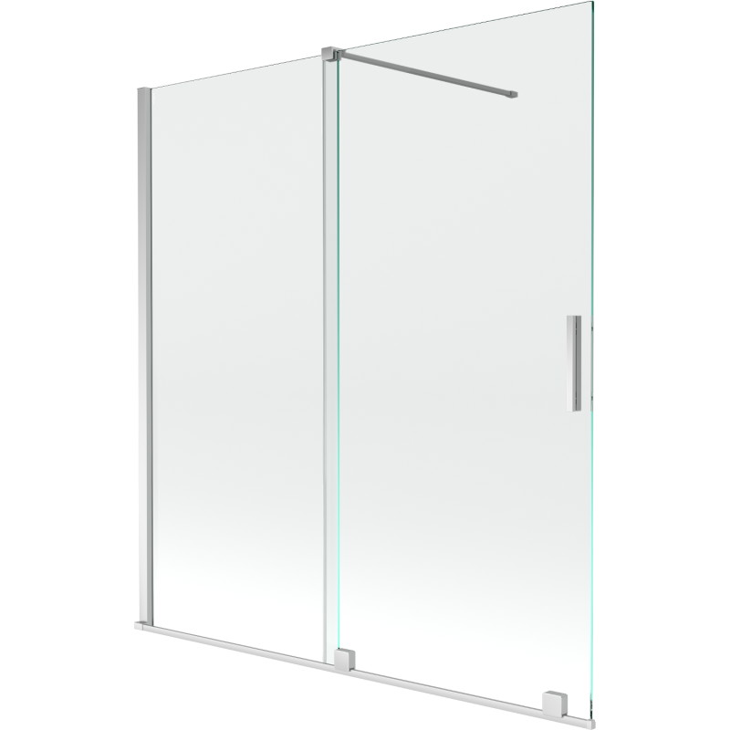 Mexen Velar paravan cadă 2-aripi culisant 150 x 150 cm, transparent, Crom - 896-150-000-01-01