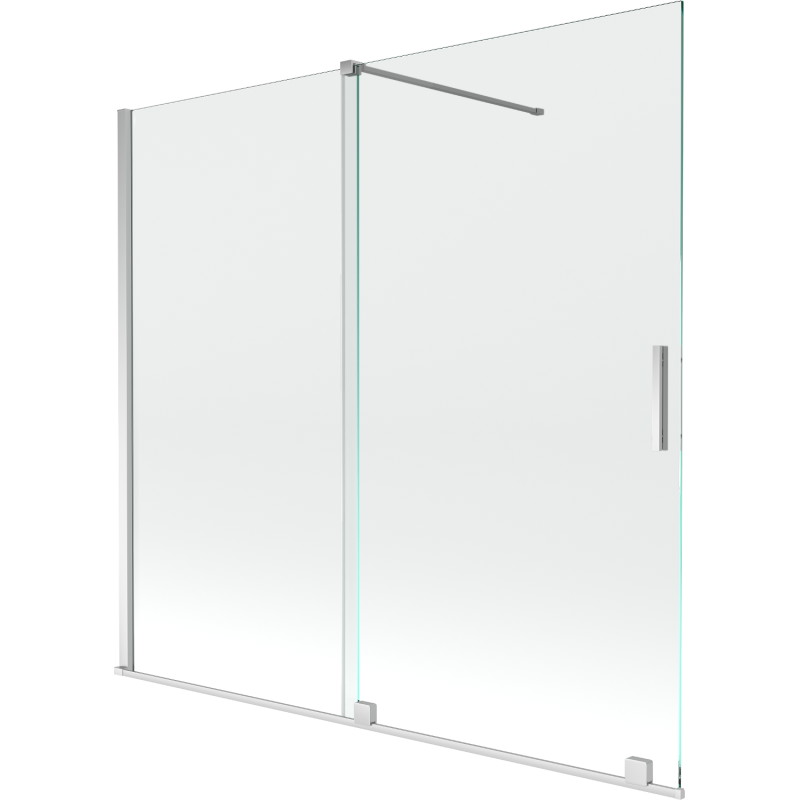 Mexen Velar paravan cadă 2-aripi culisant 170 x 150 cm, transparent, Crom - 896-170-000-01-01