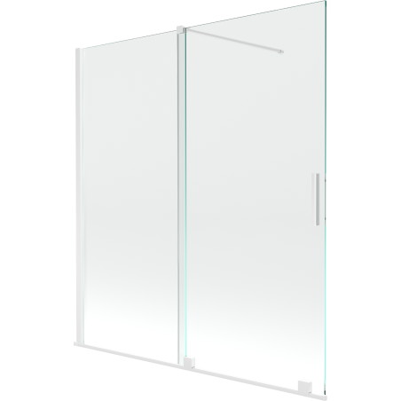 Mexen Velar paravan cadă 2-aripi culisant 150 x 150 cm, transparent, Albă - 896-150-000-01-20