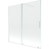 Mexen Velar paravan cadă 2-aripi culisant 160 x 150 cm, transparent, Albă - 896-160-000-01-20