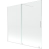 Mexen Velar paravan cadă 2-aripi culisant 170 x 150 cm, transparent, Albă - 896-170-000-01-20