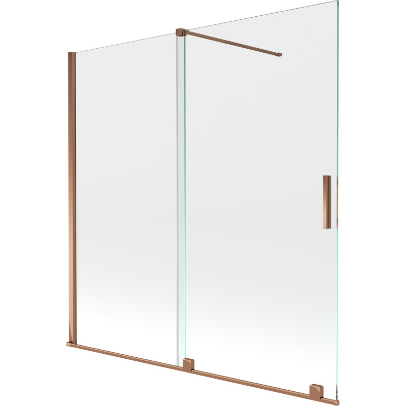 Mexen Velar paravan cadă 2-aripi culisant 160 x 150 cm, transparent, Roz-auriu - 896-160-000-01-60