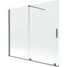 Mexen Velar paravan cadă 2-aripi culisant 180 x 160 cm, transparent, gun gray cu aspect periat - 896-180-000-01-66