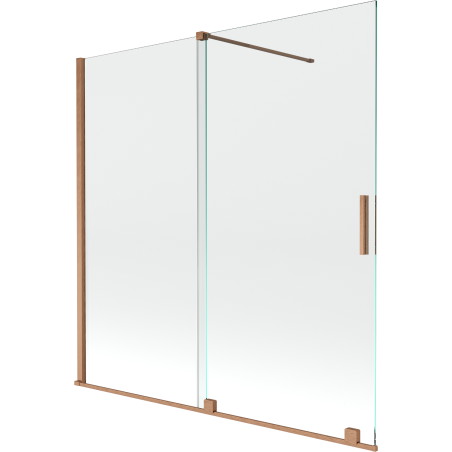 Mexen Velar paravan cadă 2-aripi culisant 160 x 150 cm, transparent, Cupru cu aspect periat - 896-160-000-01-65