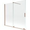 Mexen Velar paravan cadă 2-aripi culisant 170 x 150 cm, transparent, Cupru cu aspect periat - 896-170-000-01-65