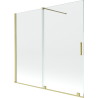 Mexen Velar paravan cadă 2-aripi culisant 170 x 150 cm, transparent, auriu cu aspect periat - 896-170-000-01-55