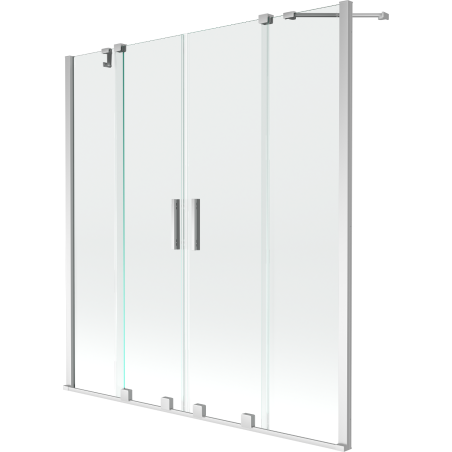 Mexen Velar Duo paravan cadă 2-aripi culisant 140 x 150 cm, transparent, Crom - 896-140-000-02-01