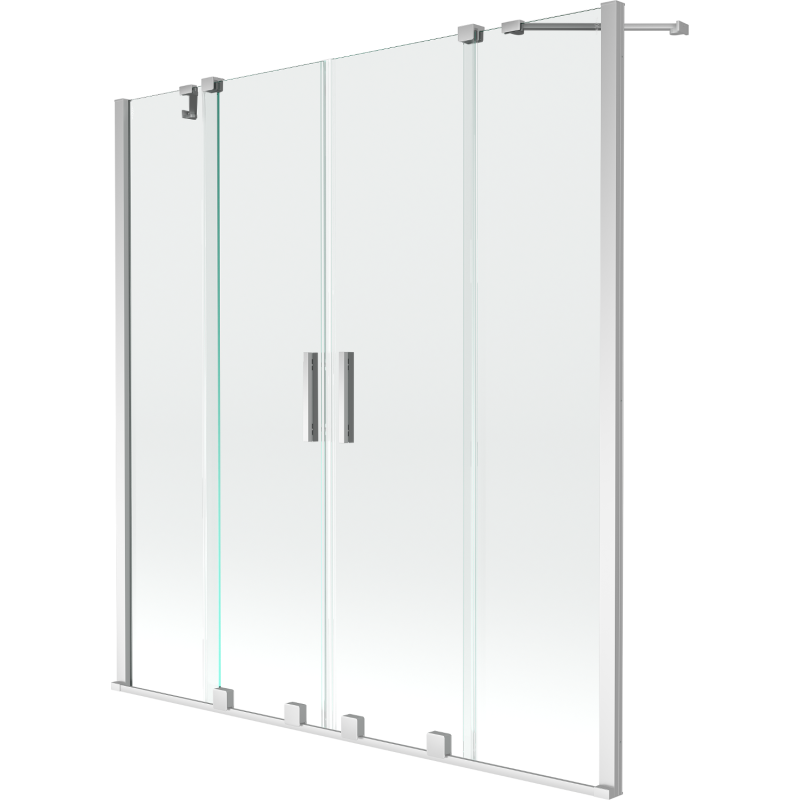 Mexen Velar Duo paravan cadă 2-aripi culisant 160 x 150 cm, transparent, Crom - 896-160-000-02-01