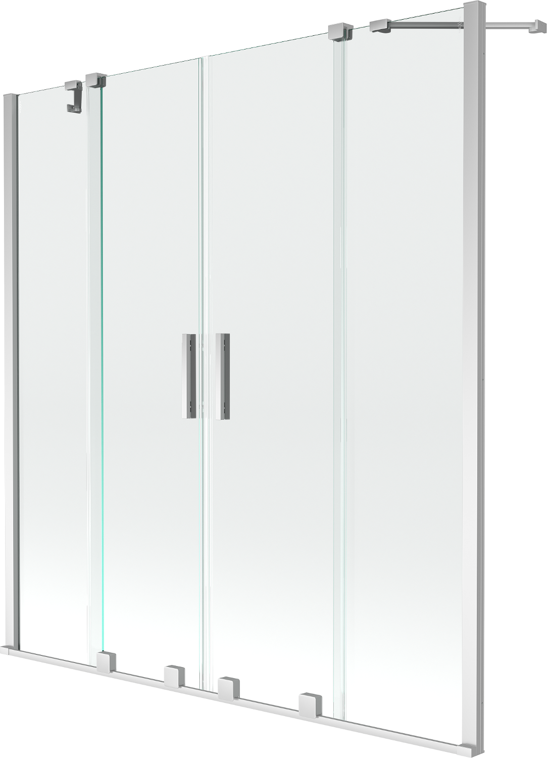 Mexen Velar Duo paravan cadă 2-aripi culisant 160 x 150 cm, transparent, Crom - 896-160-000-02-01