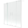 Mexen Velar Duo paravan cadă 2-aripi culisant 150 x 150 cm, transparent, Albă - 896-150-000-02-20