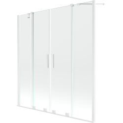 Mexen Velar Duo paravan cadă 2-aripi culisant 160 x 150 cm, transparent, Albă - 896-160-000-02-20