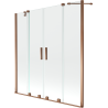 Mexen Velar Duo paravan cadă 2-aripi culisant 150 x 150 cm, transparent, Roz-auriu - 896-150-000-02-60