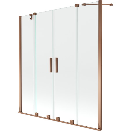 Mexen Velar Duo paravan cadă 2-aripi culisant 160 x 150 cm, transparent, Roz-auriu - 896-160-000-02-60