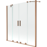 Mexen Velar Duo paravan cadă 2-aripi culisant 150 x 150 cm, transparent, Cupru cu aspect periat - 896-150-000-02-65