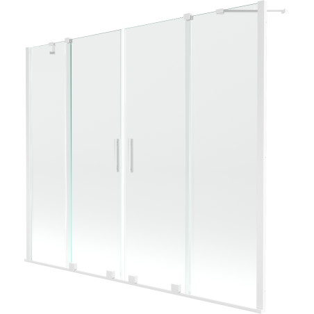 Mexen Velar Duo paravan cadă 2-aripi culisant 170 x 150 cm, transparent, Albă - 896-170-000-02-20