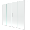 Mexen Velar Duo paravan cadă 2-aripi culisant 180 x 150 cm, transparent, Albă - 896-180-000-02-20