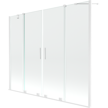 Mexen Velar Duo paravan cadă 2-aripi culisant 200 x 150 cm, transparent, Albă - 896-200-000-02-20