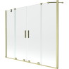 Mexen Velar Duo paravan cadă 2-aripi culisant 170 x 150 cm, transparent, auriu cu aspect periat - 896-170-000-02-55