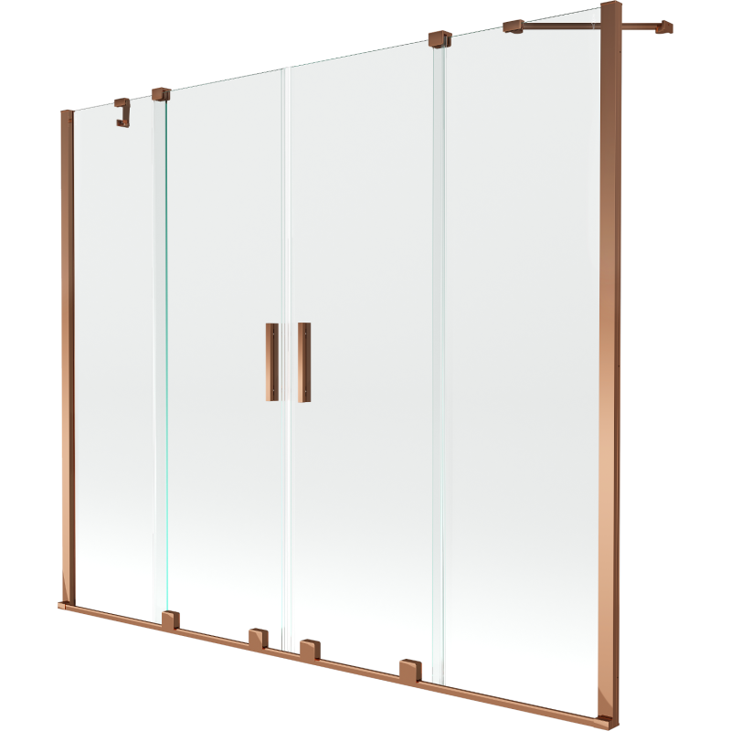 Mexen Velar Duo paravan cadă 2-aripi culisant 170 x 150 cm, transparent, Roz-auriu - 896-170-000-02-60