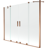 Mexen Velar Duo paravan cadă 2-aripi culisant 170 x 150 cm, transparent, Roz-auriu - 896-170-000-02-60