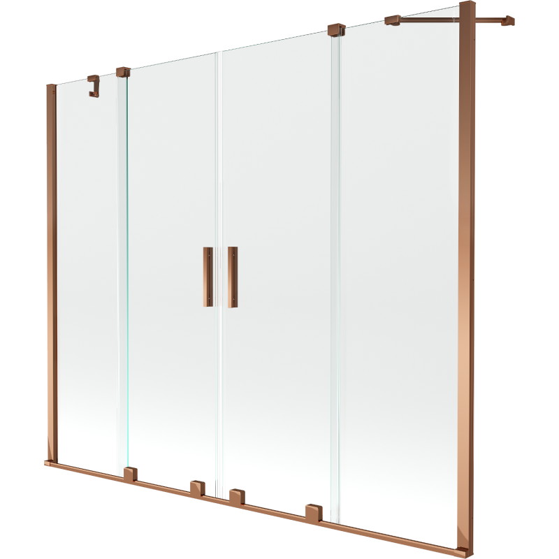 Mexen Velar Duo paravan cadă 2-aripi culisant 180 x 150 cm, transparent, Roz-auriu - 896-180-000-02-60