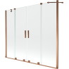 Mexen Velar Duo paravan cadă 2-aripi culisant 180 x 150 cm, transparent, Roz-auriu - 896-180-000-02-60