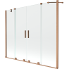 Mexen Velar Duo paravan cadă 2-aripi culisant 170 x 150 cm, transparent, Cupru cu aspect periat - 896-170-000-02-65