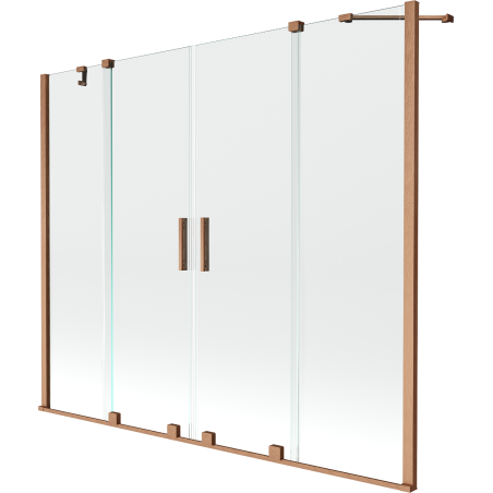 Mexen Velar Duo paravan cadă 2-aripi culisant 180 x 150 cm, transparent, Cupru cu aspect periat - 896-180-000-02-65